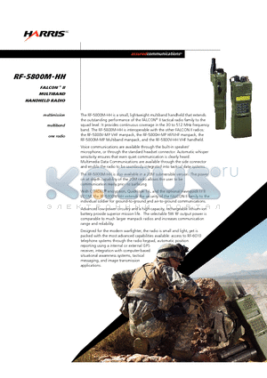 RF-5800M-HH datasheet - FALCON II MULTIBAND HANDHELD RADIO