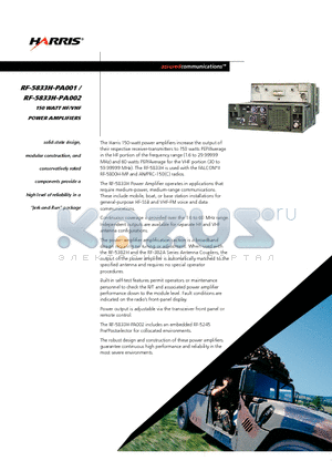 RF-5833H-PA002 datasheet - 150 WATT HF/VHF POWER AMPLIFIERS