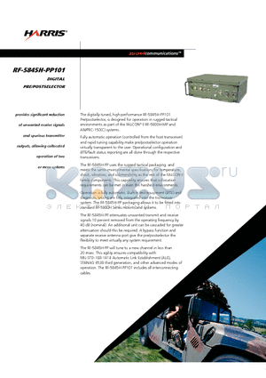RF-5845H-PP101 datasheet - DIGITAL PRE/POSTSELECTOR