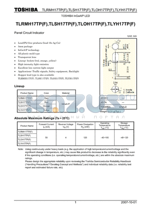 TLSH17TPF datasheet - Panel Circuit Indicator