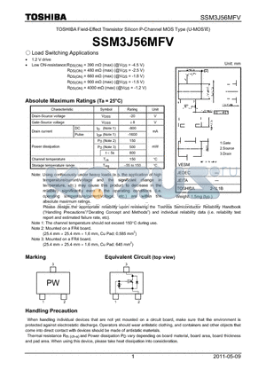 SSM3J56MFV datasheet - Load Switching Applications