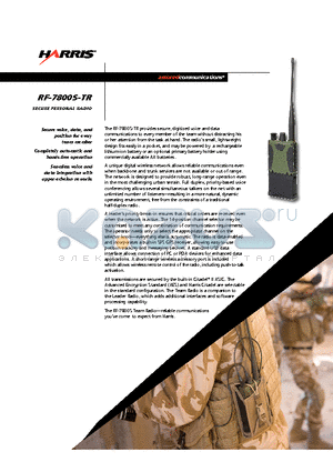 RF-7800S-TR datasheet - SECURE PERSONAL RADIO