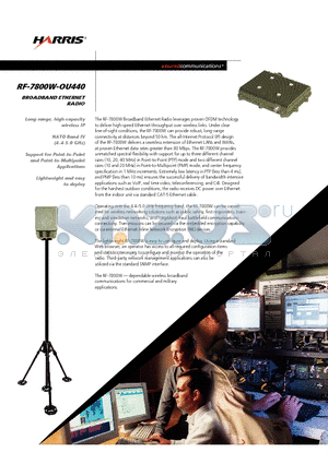 RF-7800W-OU440 datasheet - Broadband Ethernet Radio