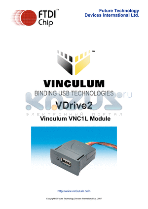 VDRIVE2 datasheet - an easy solution for adding a USB Flash disk interface to an existing product