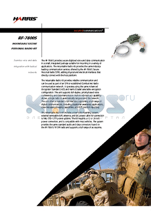 RF-7800S datasheet - Mountable Secure Pers onal Radio Kit