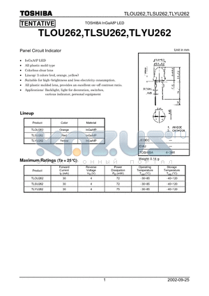 TLSU262 datasheet - TOSHIBA InGaALP LED