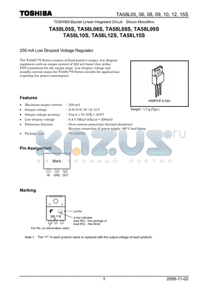 TA58L05S datasheet - 250 mA Low Dropout Voltage Regulator