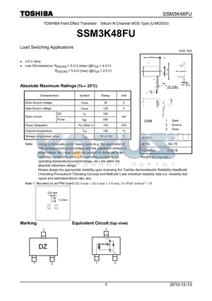 SSM3K48FU datasheet - Load Switching Applications