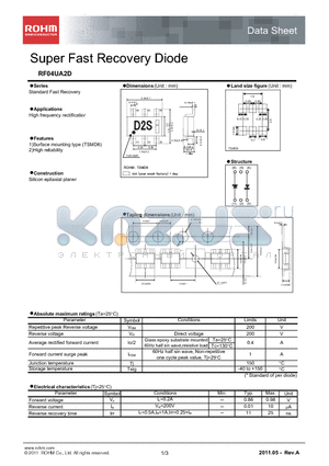 RF04UA2D datasheet - Super Fast Recovery Diode