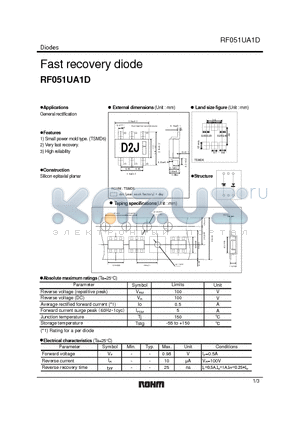 RF051UA1D datasheet - Fast recovery diode