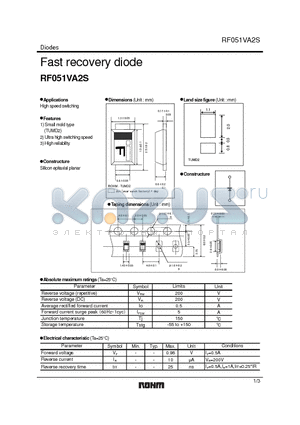 RF051VA2S datasheet - Fast recovery diode