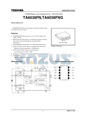 TA6038FN datasheet - Shock Sensor IC