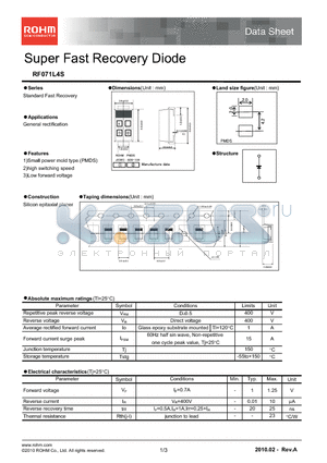 RF071L4S datasheet - Super Fast Recovery Diode