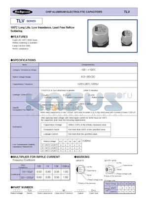 TLV datasheet - CHIP ALUMINUM ELECTROLYTIC CAPACITORS