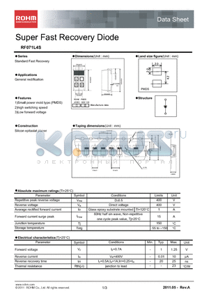 RF071L4S_11 datasheet - Super Fast Recovery Diode