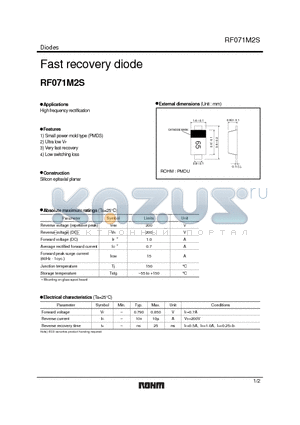 RF071M2S datasheet - Fast recovery diode