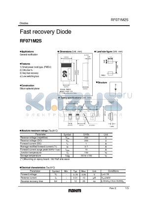 RF071M2S datasheet - Fast recovery Diode