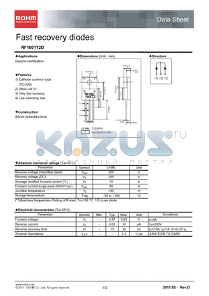 RF1001T2D_11 datasheet - Fast recovery diodes