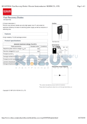 RF1005TF6S datasheet - Fast Recovery Diodes