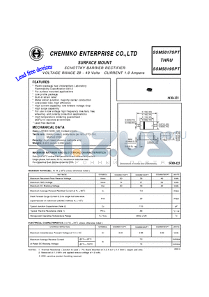 SSM5818SPT datasheet - SCHOTTKY BARRIER RECTIFIER