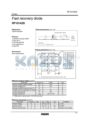 RF101A2S datasheet - Fast recovery diode