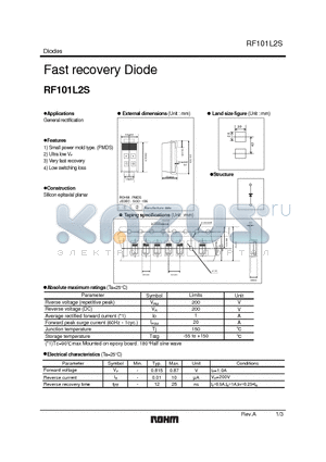 RF101L2S datasheet - Fast recovery diode