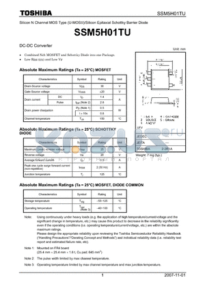 SSM5H01TU datasheet - DC-DC Converter