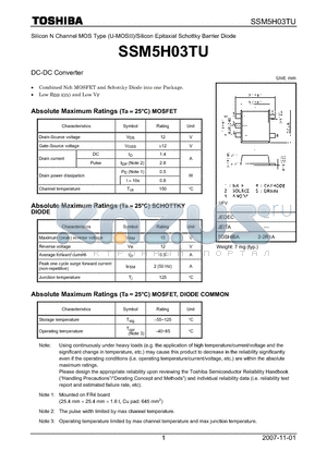 SSM5H03TU datasheet - DC-DC Converter