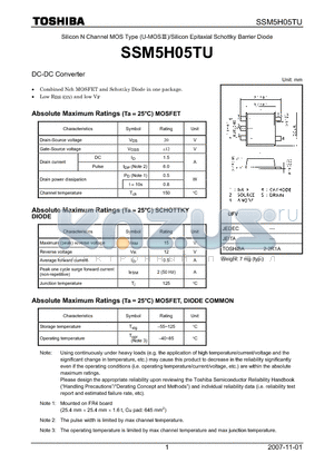 SSM5H05TU datasheet - DC-DC Converter