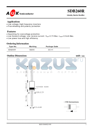 SDB260R datasheet - Schottky Barrier Rectifier