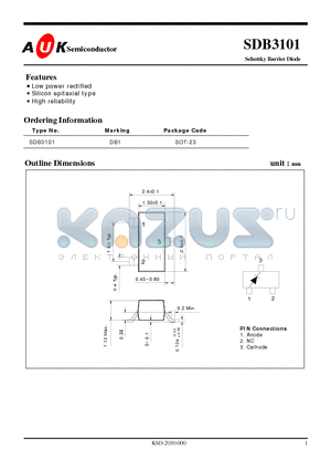 SDB3101 datasheet - Schottky Barrier Diode