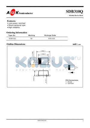 SDB310Q datasheet - Schottky Barrier Diode