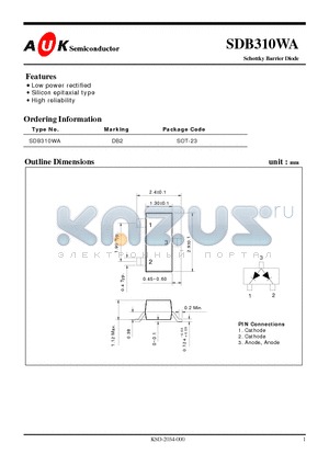 SDB310WA datasheet - Schottky Barrier Diode