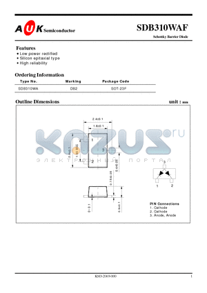 SDB310WAF datasheet - Schottky Barrier Diode