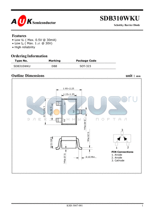 SDB310WKU datasheet - Schottky Barrier Diode