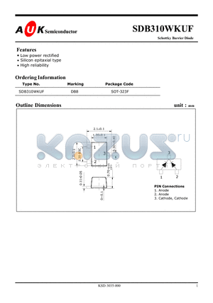 SDB310WKUF datasheet - Schottky Barrier Diode