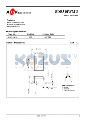 SDB310WMU datasheet - Schottky Barrier Diode