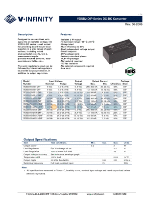 VDSD2-DIP datasheet - DC-DC Converter