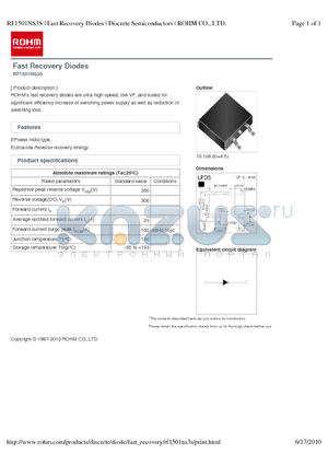 RF1501NS3S datasheet - Fast Recovery Diodes