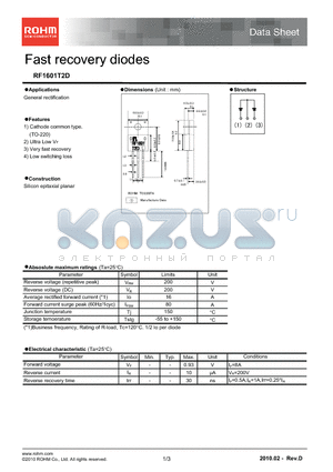 RF1601T2D_10 datasheet - Fast recovery diodes