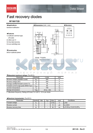 RF1601T2D_11 datasheet - Fast recovery diodes