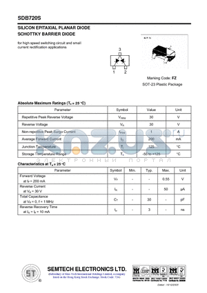 SDB720S datasheet - SILICON EPITAXIAL PLANAR DIODE