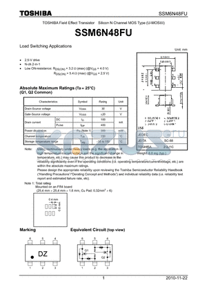 SSM6N48FU datasheet - Load Switching Applications