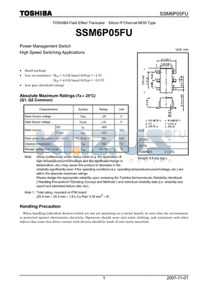 SSM6P05FU_07 datasheet - Power Management Switch