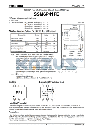 SSM6P41FE datasheet - Power Management Switches