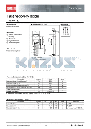 RF2001T2D datasheet - Fast recovery diode