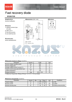 RF2001T2D_10 datasheet - Fast recovery diode