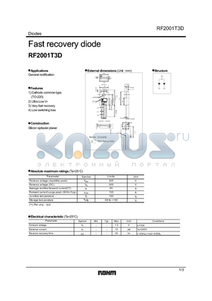 RF2001T3D datasheet - Fast recovery diode