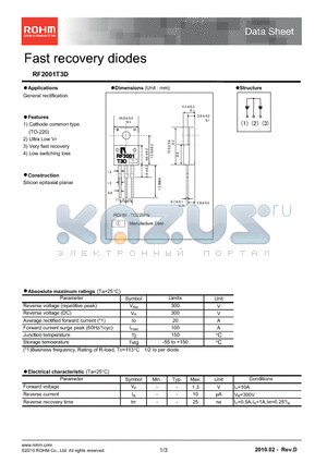 RF2001T3D datasheet - Fast recovery diodes