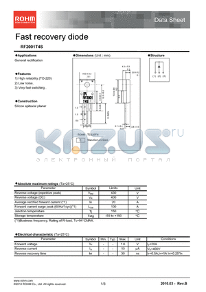 RF2001T4S datasheet - Fast recovery diode